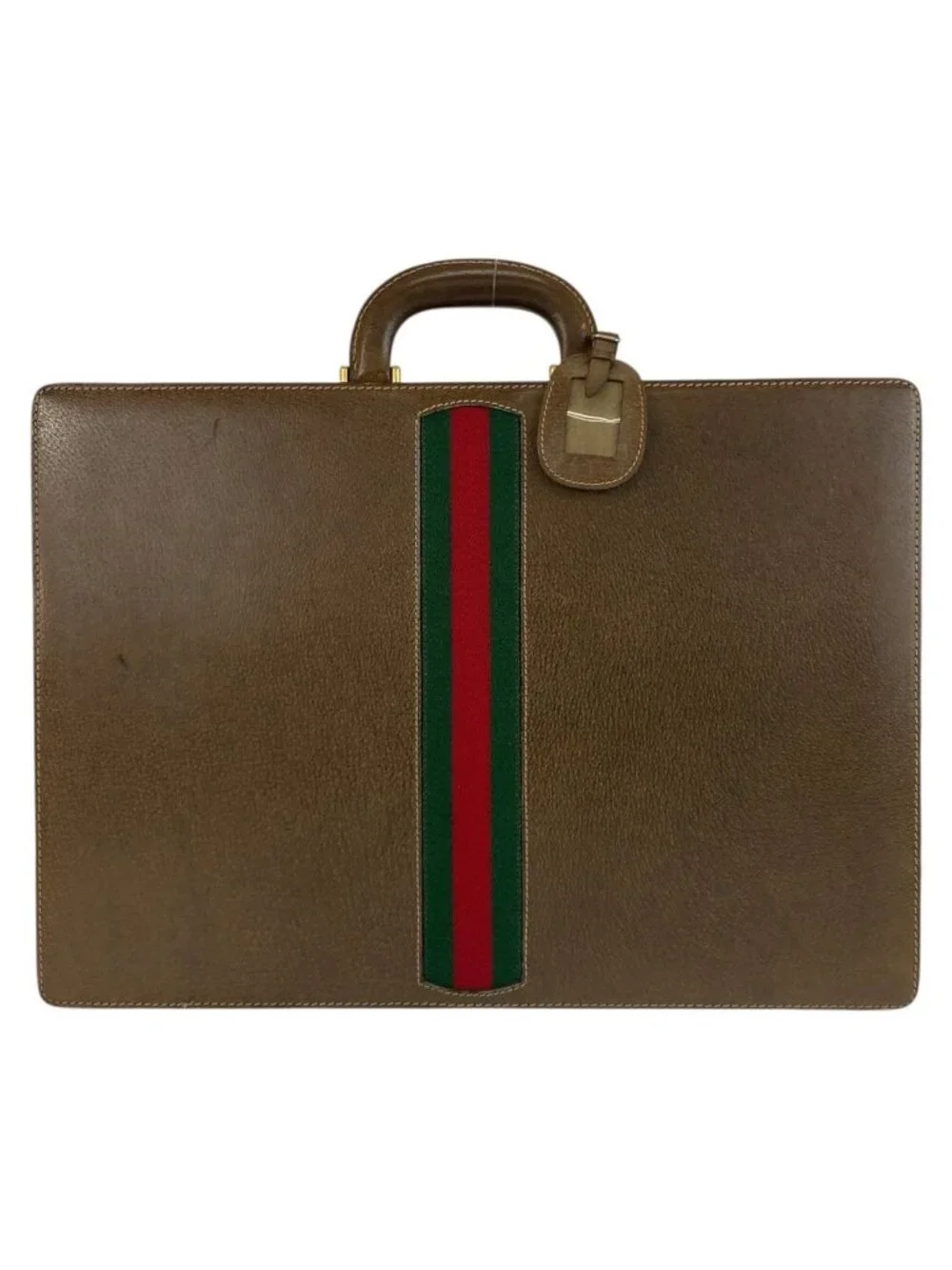 Gucci Vintage Sherry Line Brown Leather 20 Briefcase Attache Case